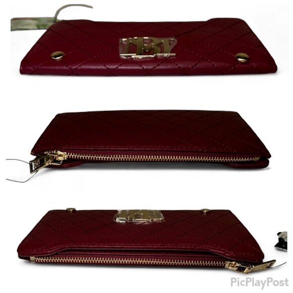 Badgley Mischka Long Diamond Quilted Card Wallet - Wine/Red, NWT - Picture 12 of 12